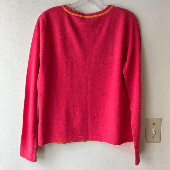 Pink & Peach 100% Cashmere Cardigan - Linda Allard Ellen Tracy - M - Picture 10 of 10